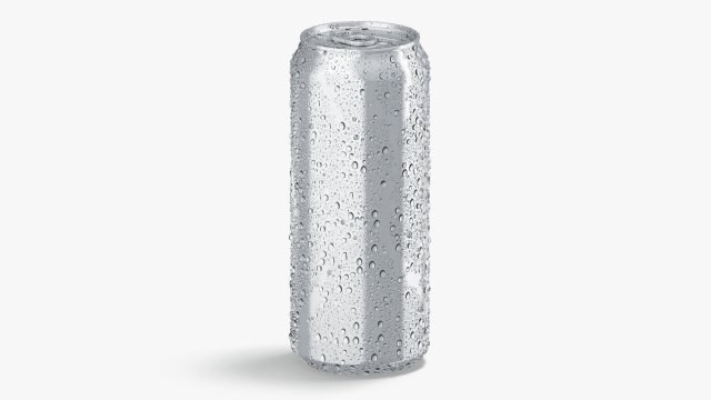 Aluminium Soda Can 500 ml with drops 3D Модель .c4d .max .obj .3ds .fbx .stl .blend