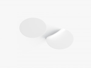 Two White Round Stickers - smooth and curved sticky labels 3Dモデル
