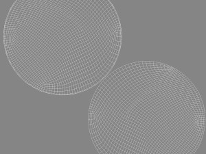Two White Round Stickers - flat and crumpled adhesive label Modello 3D