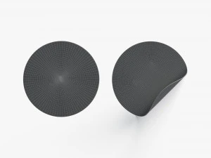 Two White Round Stickers - flat and curled corners glutinous tally 3D Model