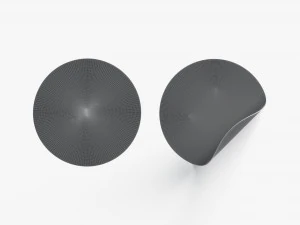 Two White Round Stickers - flat and curled corners glutinous tally 3D Model