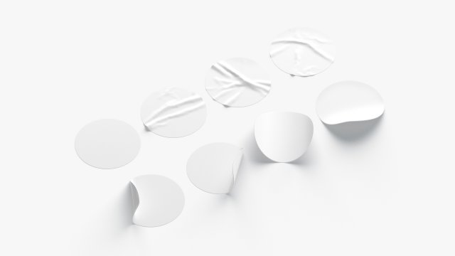 White Stickers set - 8 adhesive sticky labels 3Dモデル .c4d .max .obj .3ds .fbx .stl .blend 