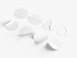 White Stickers set - 8 adhesive sticky labels 3Dモデル
