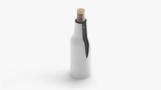 White Bottle Coozie with zip Modelo 3D .c4d .max .obj .3ds .fbx .stl .blend 