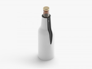 White Bottle Coozie with zip Modelo 3D