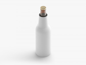 White Bottle Coozie with zip Modelo 3D