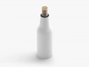 White Bottle Coozie with zip 3D Model