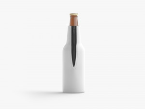 White Bottle Coozie with zip Modelo 3D