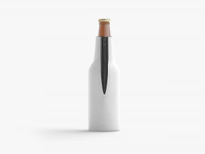 White Bottle Coozie with zip 3D Model