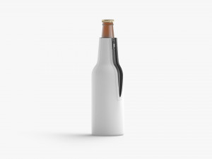 White Bottle Coozie with zip Modelo 3D