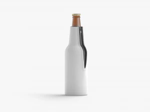 White Bottle Coozie with zip 3D Model