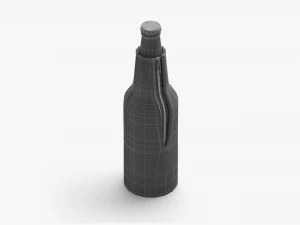 White Bottle Coozie with zip 3D Model