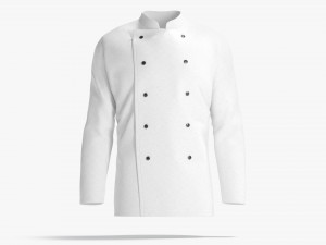 White Chef Jacket - cook chief coat 3D Model