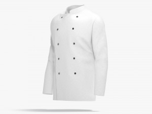 White Chef Jacket - cook chief coat 3D Модель