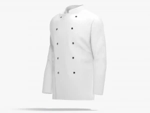 White Chef Jacket - cook chief coat 3D Model