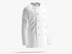 White Chef Jacket - cook chief coat 3D Model