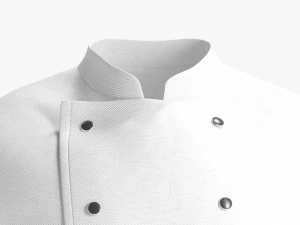 White Chef Jacket - cook chief coat 3D Model