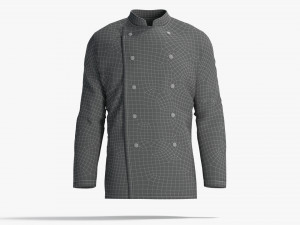 White Chef Jacket - cook chief coat 3D Модель