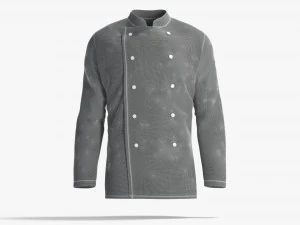 White Chef Jacket - cook chief coat 3D Model