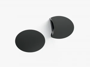 Two Black Round Stickers - smooth and curved sticky labels 3D Model