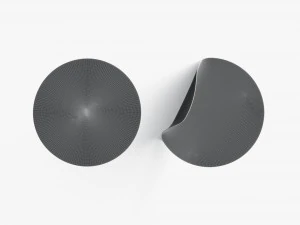 Two Black Round Stickers - smooth and curved sticky labels 3D Model