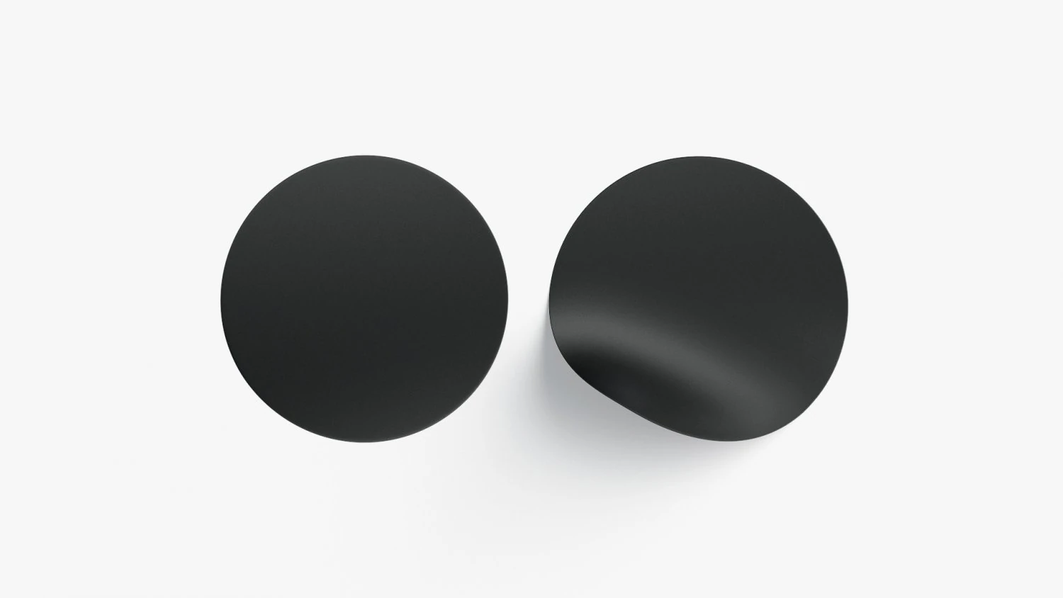 Two Black Round Stickers - smooth and bended adhesive labels 3D Model .c4d .max .obj .3ds .fbx .stl .blend