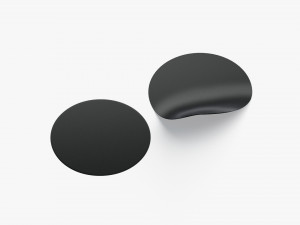 Two Black Round Stickers - smooth and bended adhesive labels 3D 模型