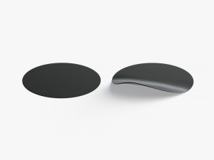 Two Black Round Stickers - smooth and bended adhesive labels 3D 模型