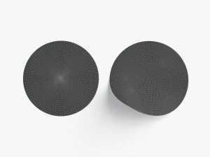 Two Black Round Stickers - smooth and bended adhesive labels 3D Model