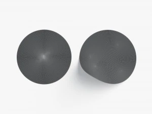 Two Black Round Stickers - smooth and bended adhesive labels 3D Model