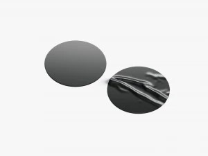 Two Black Round Stickers - sleek and wrinkly sticky tag 3D Model