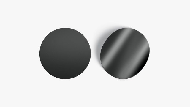 Two Black Round Stickers - smooth and curled corners glued tag 3D Model .c4d .max .obj .3ds .fbx .stl .blend 