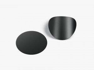 Two Black Round Stickers - smooth and curled corners glued tag 3D Model