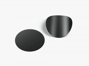 Two Black Round Stickers - smooth and curled corners glued tag 3D Model