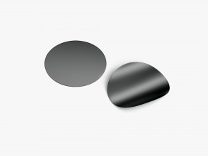 Two Black Round Stickers - smooth and curled corners glued tag 3D Model