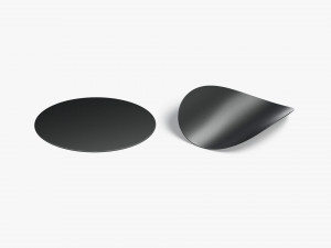 Two Black Round Stickers - smooth and curled corners glued tag 3D Model