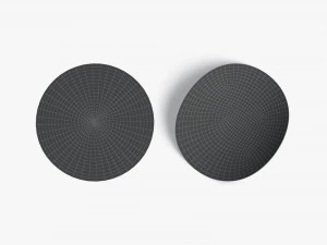 Two Black Round Stickers - smooth and curled corners glued tag 3D Model