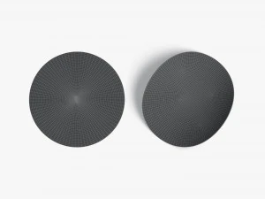 Two Black Round Stickers - smooth and curled corners glued tag 3D Model