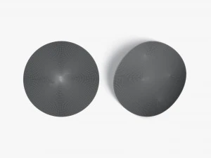 Two Black Round Stickers - smooth and curled corners glued tag 3D Model