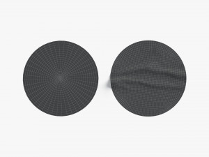 Two White Round Stickers - sleek and wrinkly sticky tag 3D Model