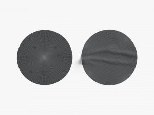 Two White Round Stickers - sleek and wrinkly sticky tag 3D Model