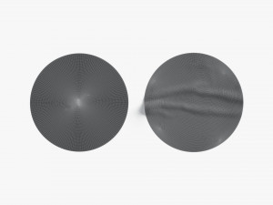 Two White Round Stickers - sleek and wrinkly sticky tag 3D Model
