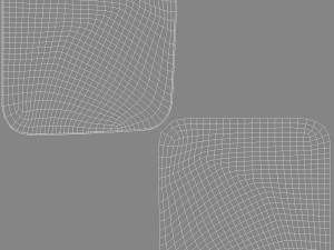 Two Black Square Stickers - smooth and curled corners adhesive label 3D 모델