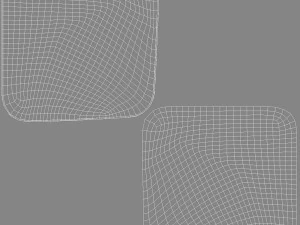 Dois adesivos quadrados pretos - etiqueta adesiva com cantos lisos e enrolados Modelo 3D