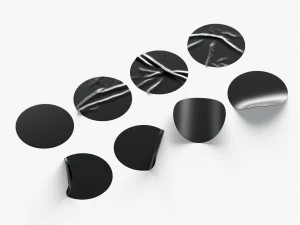 Conjunto de adesivos pretos - 8 etiquetas adesivas Modelo 3D