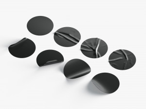 Black Stickers set - 8 adhesive sticky labels 3D 模型