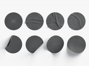 Black Stickers set - 8 adhesive sticky labels 3D 模型