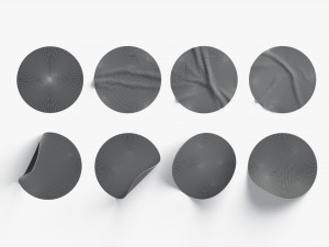 Black Stickers set - 8 adhesive sticky labels 3D 模型