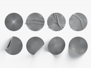 Black Stickers set - 8 adhesive sticky labels 3D 模型