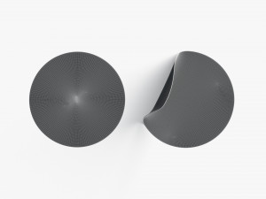 Two Round Stickers - silver smooth and curved sticky labels 3D Model